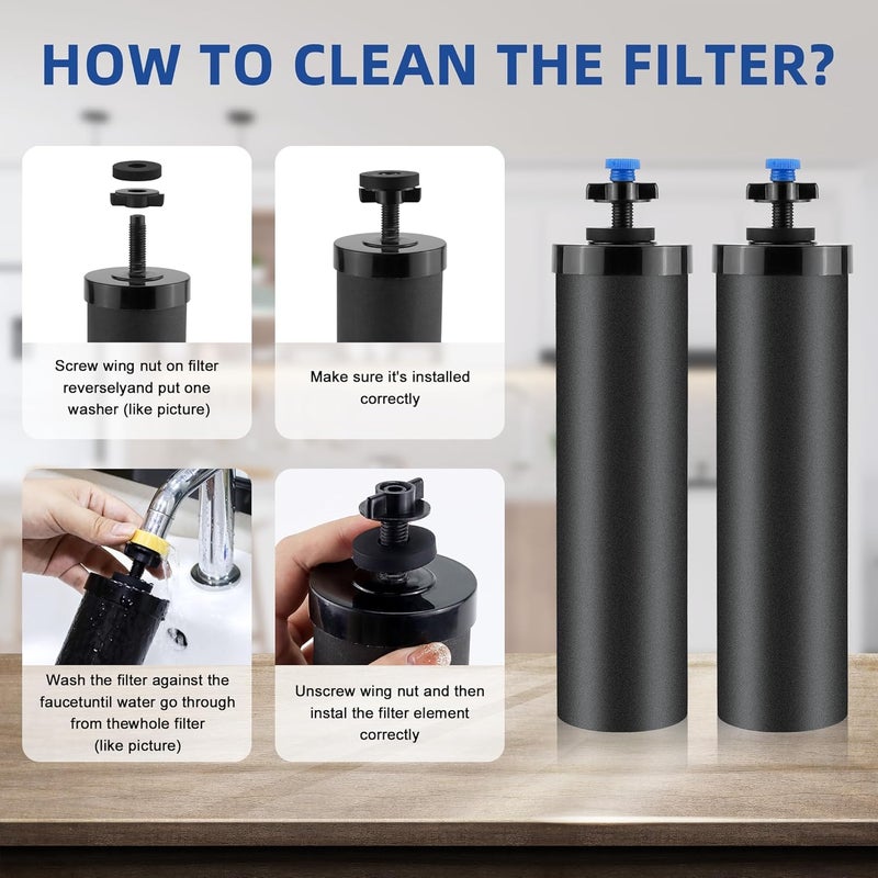 Fetechmate Upgrade Black Water Filter Activated Carbon by with Ultra Filtration Membrane Water Purification Elements Replacement Compatible with Ber-key Gravity Water Filtration System (4 Pack) - Image 3